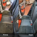 Prima e dopo sanificazione interno auto